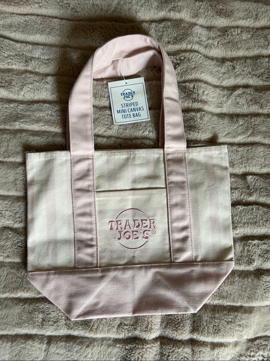 Trader Joe'S Handbags - Trader Joe’s Mini Canvas Tote Bag-pink NWT